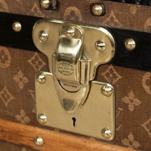 アンティーク　20世紀　ルイヴィトン　トランク　織り込み　キャンバス　パリ　1900年頃