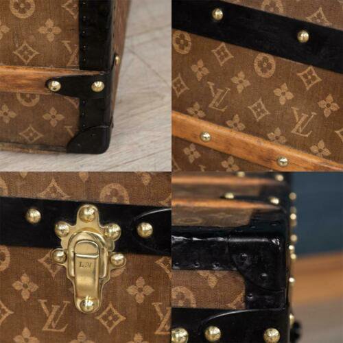 アンティーク　20世紀　ルイヴィトン　トランク　織り込み　キャンバス　パリ　1900年頃
