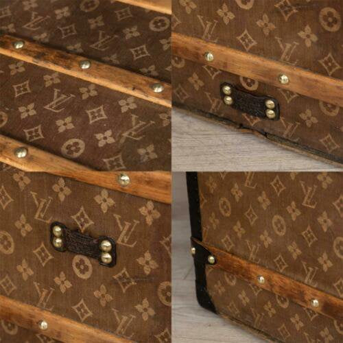 アンティーク　20世紀　ルイヴィトン　トランク　織り込み　キャンバス　パリ　1900年頃