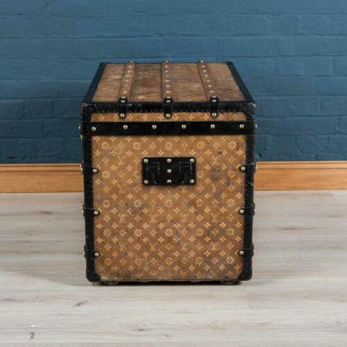 アンティーク　19世紀　ルイヴィトン　トランク　織り込み　キャンバス　パリ　1890年頃