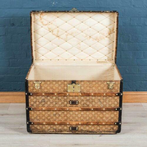 アンティーク　19世紀　ルイヴィトン　トランク　織り込み　キャンバス　パリ　1890年頃