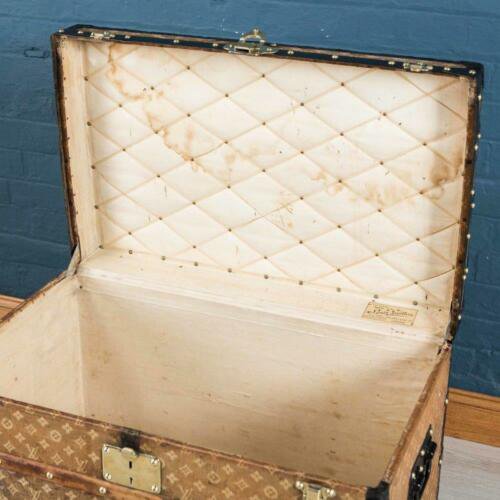 アンティーク　19世紀　ルイヴィトン　トランク　織り込み　キャンバス　パリ　1890年頃