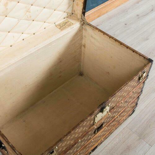 アンティーク　19世紀　ルイヴィトン　トランク　織り込み　キャンバス　パリ　1890年頃