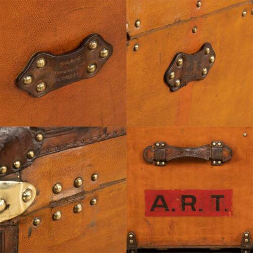 アンティーク　２０世紀　ルイヴィトン　クーリエ・トランク　オレンジ　ヴィトニット・キャンバス　パリ　1905年頃