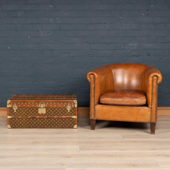 アンティーク　20世紀　ルイヴィトン　モノグラムキャンバス　マル・アエロ　トランク　パリ　19215年頃