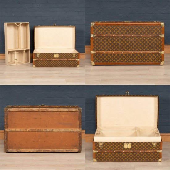 アンティーク　20世紀　ルイヴィトン　モノグラムキャンバス　マル・アエロ　トランク　パリ　19215年頃