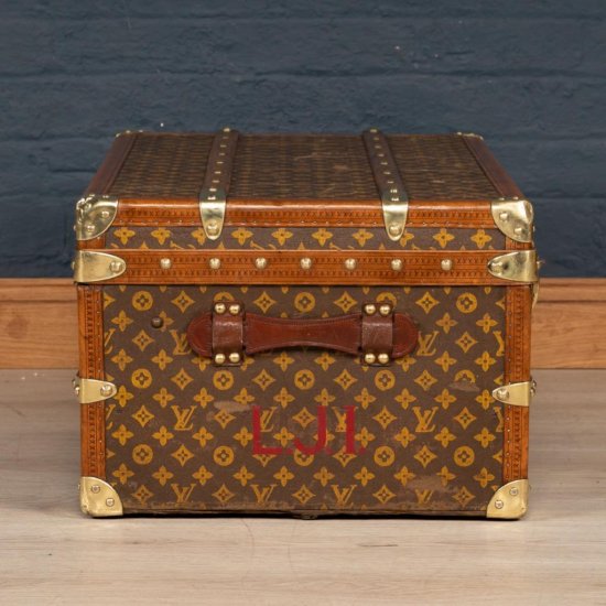 アンティーク　20世紀　ルイヴィトン　モノグラムキャンバス　マル・アエロ　トランク　パリ　19215年頃