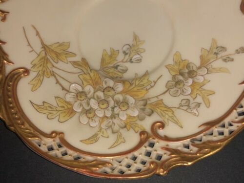 ロイヤルウースター　アールヌーヴォー　手描き絵付け　カップとソーサーのセット