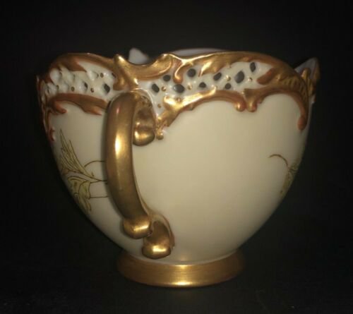 ロイヤルウースター　アールヌーヴォー　手描き絵付け　カップとソーサーのセット