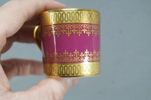 ヨハン・アビランド　金メッキ　豪華　マルーン色　デミタスカップとソーサー
