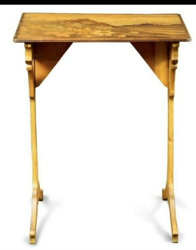 エミールガレ　寄木細工　テーブル　68.5x58.5x38cm　1900年頃