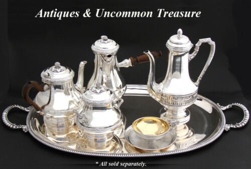 アンティーク　フランス製　25.5cm　スターリングシルバー　耽美　コーヒーポット　ティーポット　クラシック・スタイル　帝政様式