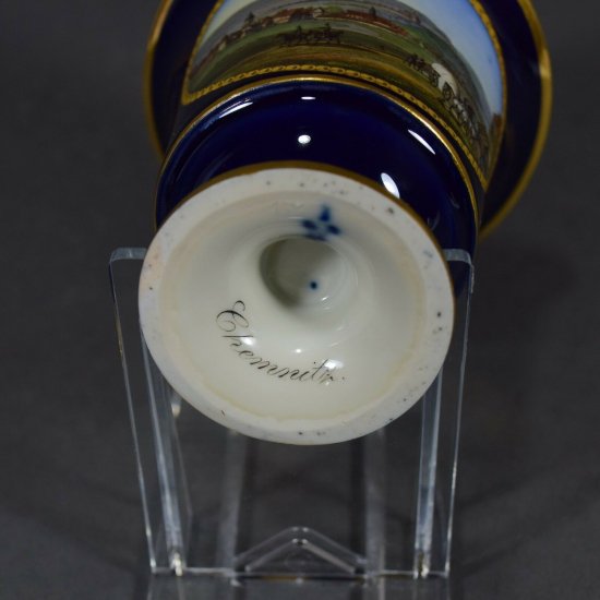 【豪華なマイセン陶磁器】ケムニッツの風景が描かれたカップ＆ソーサー