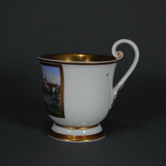 【豪華なマイセン陶磁器】ドレスデンの風景が描かれたカップ＆ソーサー