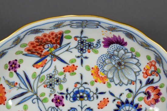 【マイセン・ブルーオニオンシリーズ】高級感のある、鮮やかなシェル型食器用ボウル　2級品