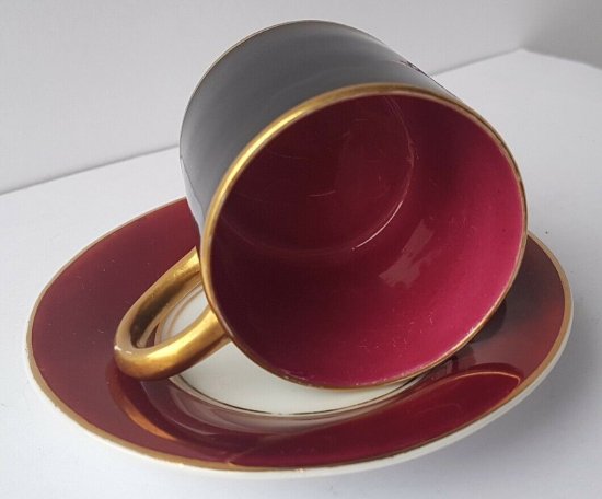 【イギリス老舗食器ブランド・ミントン】エレガントなモカカップ&ソーサー 1880-1890年