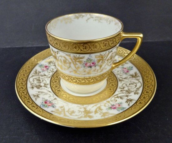 【アンティーク・リモージュ】ウィリアム・ゲランのデミタスカップ＆ソーサー