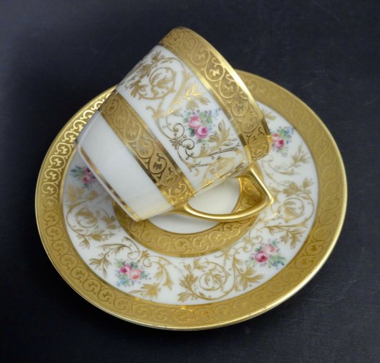【アンティーク・リモージュ】ウィリアム・ゲランのデミタスカップ＆ソーサー