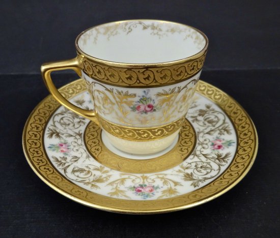 【アンティーク・リモージュ】ウィリアム・ゲランのデミタスカップ＆ソーサー