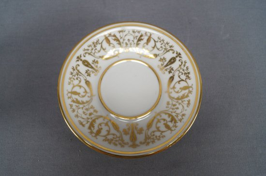 【フランス製リモージュ】風景が描かれた金色のチョコレートカップ＆ソーサー、1919〜1934年頃