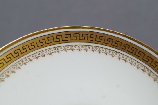 【リモージュ・ゲラン】金彩が施されたメアンドロス柄のデタミスカップ＆ソーサー、1900年代初期