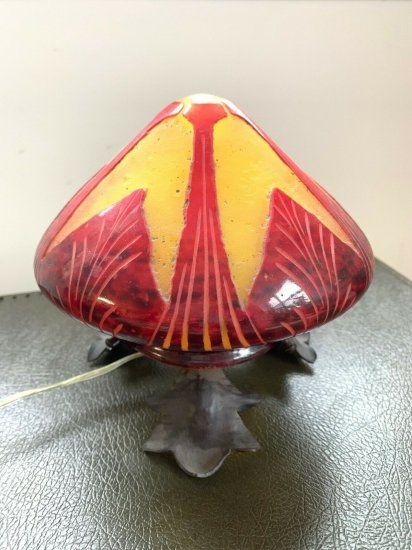 【フランス製シュナイダー兄弟】アールデコ調フレンチカメオランプ