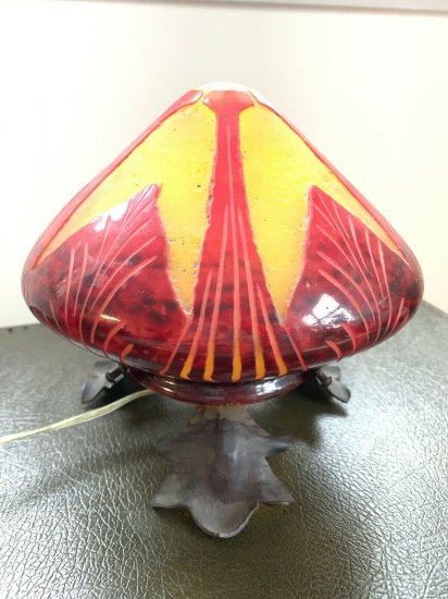 【フランス製シュナイダー兄弟】アールデコ調フレンチカメオランプ