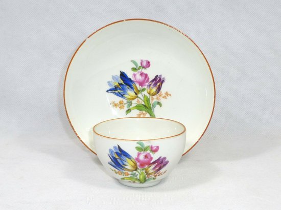 【マイセン磁器・マルコリーニ期】蕾が描かれたモカカップ