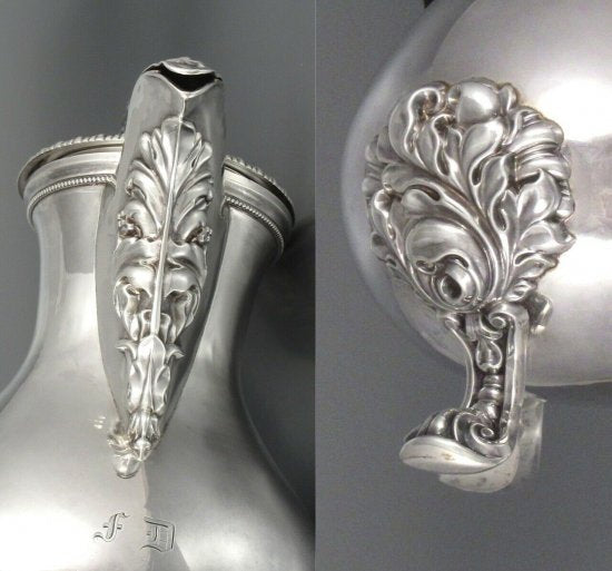 【フランス製・アンティーク】スターリング銀製のシルバーコーヒーポット、1838〜1840年頃