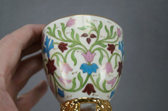 アール・ヌーヴォー期の花柄カップ＆ソーサー、1880-1915年頃