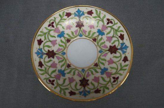アール・ヌーヴォー期の花柄カップ＆ソーサー、1880-1915年頃