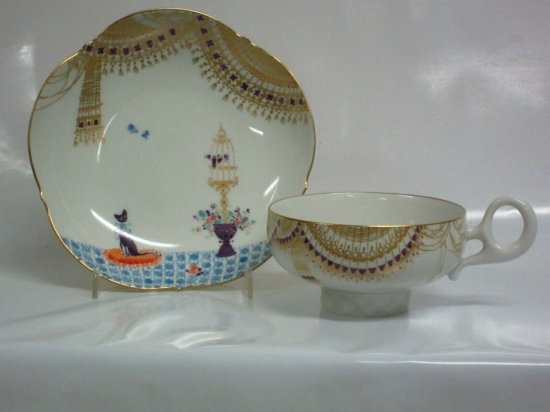 最高級作品マイセン　アラビアンナイト　24金ティーセット　１級品