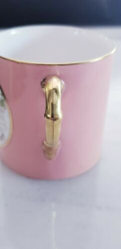 アンティーク　ロイヤルウースター　ピンク　ゴールド　カップとソーサー　手書き絵付け　天使