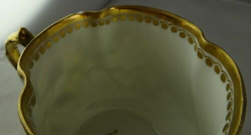 アンティーク　アンブロシウス　ラム工房　磁器　デミタスカップ  ソーサー　ヘビーゴールド　ブルー