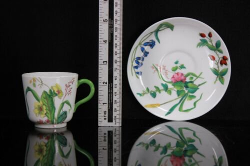 ミントン  カップとソーサー　ガーデンフラワー　1870年頃　B251