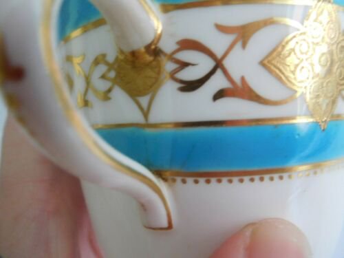 １９世紀　アンティーク　ミントン　セレステブルー　エナメル　ティーカップ とソーサー