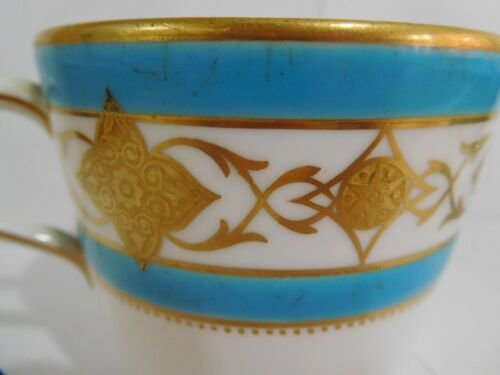 １９世紀　アンティーク　ミントン　セレステブルー　エナメル　ティーカップ とソーサー