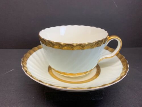 ヴィンテージ　アンティーク　ミントン　ティファニー　ニューヨーク　デミタスカップ  ソーサー　金　トリミング　イギリス