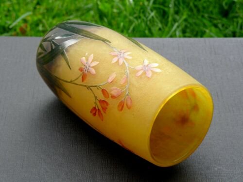 ドームナンシー　アールヌーヴォー　カメオガラス　花瓶　花柄