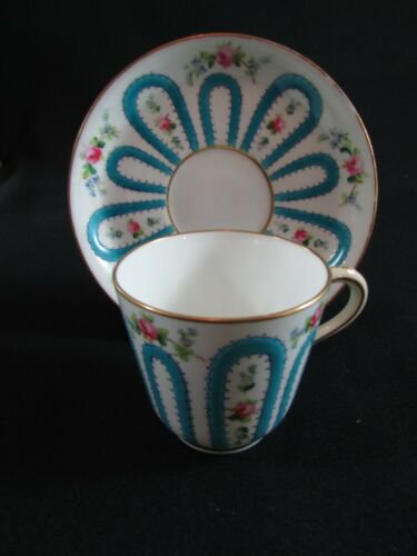 ミントン　手書き絵付け　エナメル　カップとソーサー