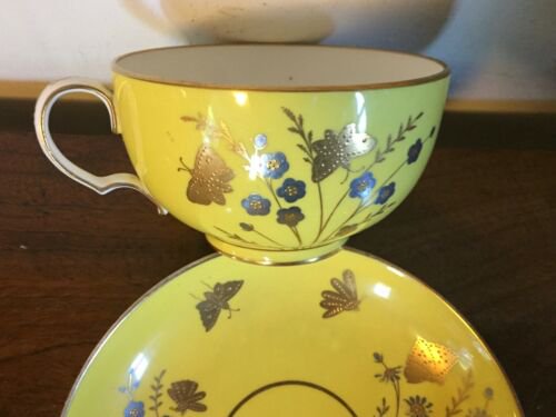 アンティーク　１９世紀頃　ミントン　磁器　耽美主義　ティーカップ　コーヒー　ソーサー　ニューヨーク