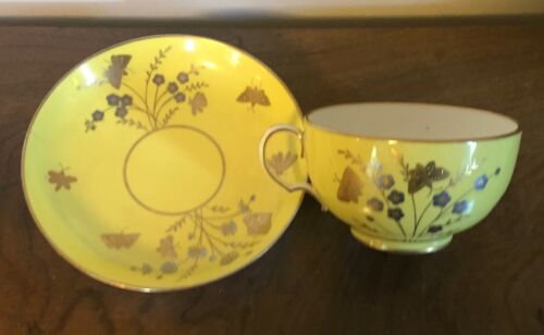 アンティーク　１９世紀頃　ミントン　磁器　耽美主義　ティーカップ　コーヒー　ソーサー　ニューヨーク