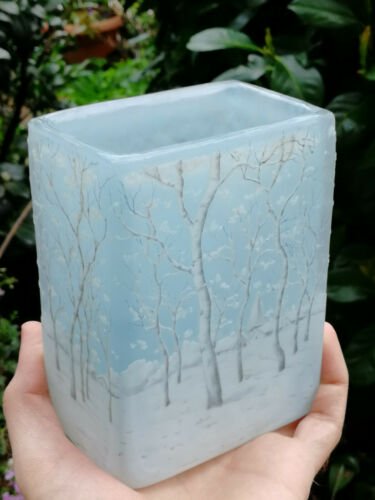 ドームナンシー　冬景色の花瓶　アールヌーヴォー
