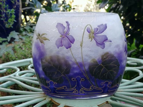 ドームナンシー　スミレの花の花瓶　アールヌーヴォー