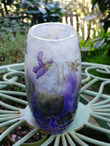 ドームナンシー　スミレの花の花瓶　アールヌーヴォー