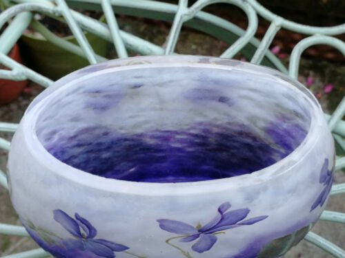 ドームナンシー　スミレの花の花瓶　アールヌーヴォー