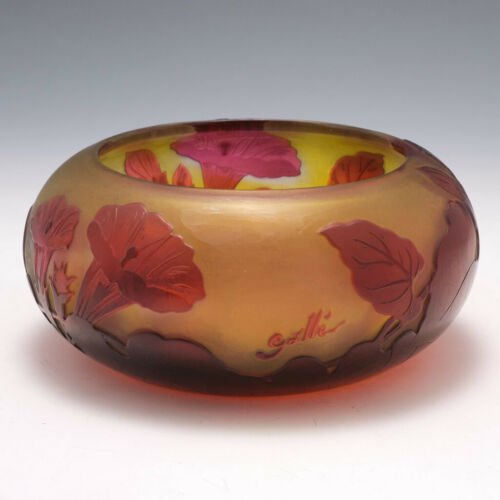 エミール・ガレ　カメオガラス  ボウル　1920年頃