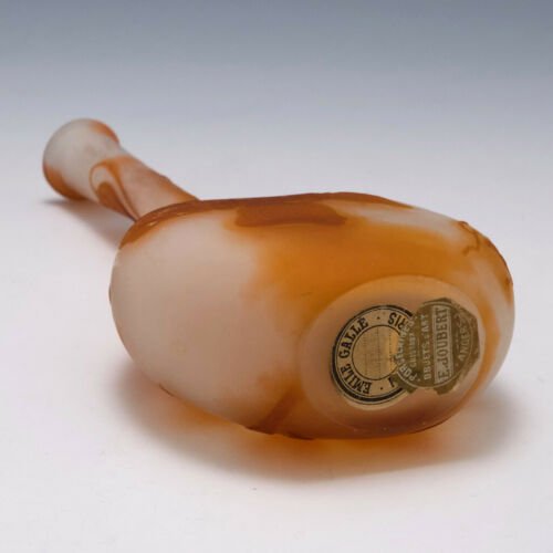 エミール・ガレ  クレマチス　カメオガラス  バンジョー型　花瓶　1902-1904年