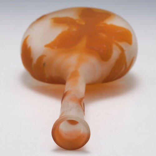 エミール・ガレ  クレマチス　カメオガラス  バンジョー型　花瓶　1902-1904年