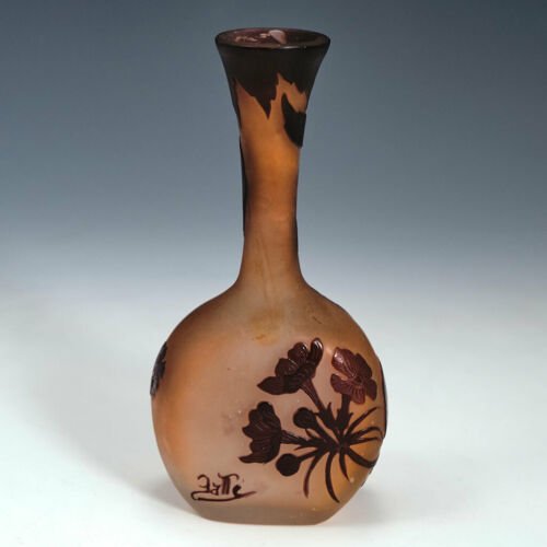 小さめ　エミール・ガレ  ガラス　花瓶　1900年頃